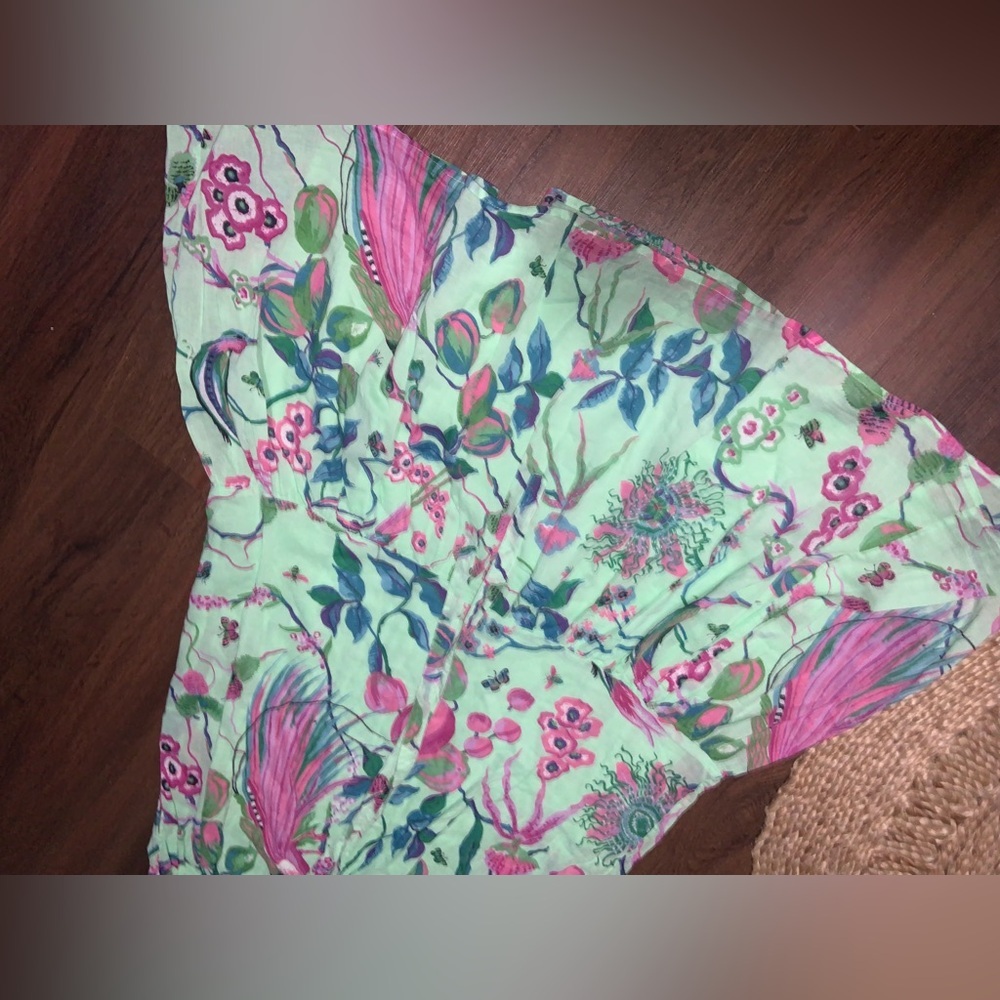 Tuckernuck bajanan garden Eden patina green maxi formal party tiered dress $450 - Picture 4 of 7